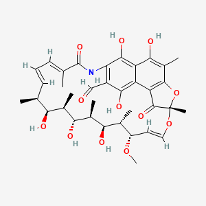 (7S,9E,11S,12S,13S,14R,15R,16R,17S,18S,19E,21E)-2,13,15,17,27,29-hexahydroxy-11-methoxy-3,7,12,14,16,18,22-heptamethyl-6,23-dioxo-8,30-dioxa-24-azatetracyclo[23.3.1.14,7.05,28]triaconta-1(29),2,4,9,19,21,25,27-octaene-26-carbaldehyde