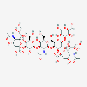NeuAc(a2-3)Gal(b1-3)GalNAc(b1-4)[NeuAc(a2-3)]Gal(b1-4)aldehydo-Glc