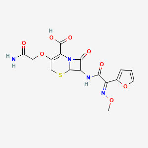 3-(2-amino-2-oxoethoxy)-7-[[(2E)-2-(furan-2-yl)-2-methoxyiminoacetyl]amino]-8-oxo-5-thia-1-azabicyclo[4.2.0]oct-2-ene-2-carboxylic acid