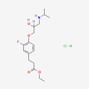 Benzenepropanoic acid, 3-fluoro-4-(2-hydroxy-3-((1-methylethyl)amino)propoxy)-, ethyl ester, hydrochloride