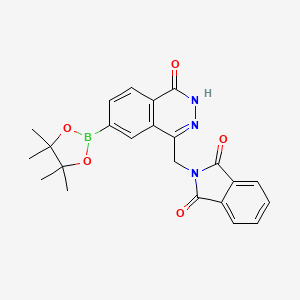 2-((4-Oxo-7-(4,4,5,5-tetramethyl-1,3,2-dioxaborolan-2-yl)-3,4-dihydrophthalazin-1-yl)methyl)isoindoline-1,3-dione