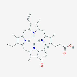 3-(16-Ethenyl-11-ethyl-12,17,21,26-tetramethyl-4-oxo-7,23,24,25-tetrazahexacyclo[18.2.1.15,8.110,13.115,18.02,6]hexacos-11-en-22-yl)propanoic acid