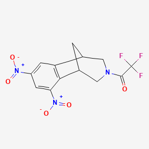 molecular formula C13H10F3N3O5 B13407349 2,2,2-Trifluoro-1-(1,2,4,5-tetrahydro-6,8-dinitro-1,5-methano-3H-3-benzazepin-3-yl) ethanone 