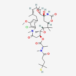 molecular formula C39H56ClN3O10S B13408381 [(1S,3S,5S,6S,16Z,18Z,20R,21S)-11-chloro-21-hydroxy-12,20-dimethoxy-2,2,5,9,16-pentamethyl-8,23-dioxo-4,24-dioxa-9,22-diazatetracyclo[19.3.1.110,14.03,5]hexacosa-10,12,14(26),16,18-pentaen-6-yl] (2S)-2-[methyl-(4-methyl-4-sulfanylpentanoyl)amino]propanoate 