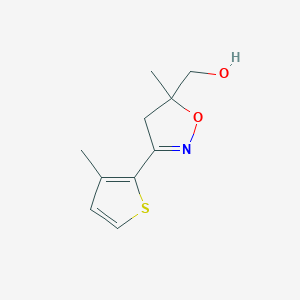 molecular formula C10H13NO2S B13408388 4,5-Dihydro-5-methyl-3-(3-methyl-2-thienyl)-5-isoxazolemethanol 