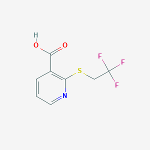 molecular formula C8H6F3NO2S B1340839 2-[(2,2,2-Trifluoroethyl)sulfanyl]pyridine-3-carboxylic acid 