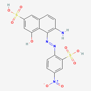 molecular formula C16H12N4O9S2 B13408390 6-Amino-4-hydroxy-5-[(4-nitro-2-sulfophenyl)diazenyl]naphthalene-2-sulfonic acid 