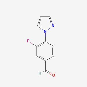 molecular formula C10H7FN2O B1340846 3-fluoro-4-(1H-pyrazol-1-yl)benzaldehyde CAS No. 433920-88-8