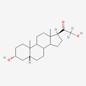 molecular formula C21H34O3 B13408462 5beta-Pregnan-3alpha,21-diol-20-one-17alpha,21,21-d3 