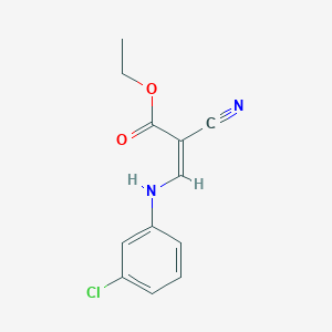 molecular formula C12H11ClN2O2 B13408473 Ethyl 3-[(3-Chlorophenyl)amino]-2-cyano-2-propenoate 