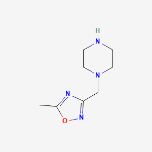 molecular formula C8H14N4O B1340861 1-[(5-甲基-1,2,4-恶二唑-3-基)甲基]哌嗪 CAS No. 915924-34-4