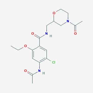 molecular formula C18H24ClN3O5 B134087 4-乙酰氨基-N-((4-乙酰吗啉-2-基)甲基)-5-氯-2-乙氧基苯甲酰胺 CAS No. 170799-32-3
