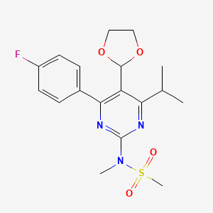 N-[5-(1,3-Dioxolan-2-yl)-4-(4-fluorophenyl)-6-(1-methylethyl)-2-pyrimidinyl]-N-methylmethanesulfonamide