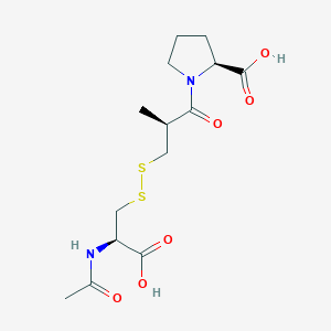 molecular formula C14H22N2O6S2 B13409342 Captopril-N-acetylcysteine Disulfide 