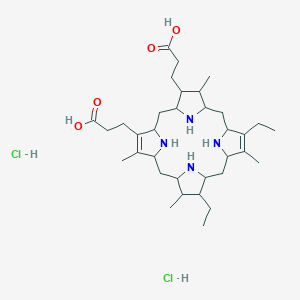 molecular formula C34H58Cl2N4O4 B13409553 3-[18-(2-Carboxyethyl)-7,12-diethyl-3,8,13,17-tetramethyl-1,2,3,4,5,6,9,10,11,12,13,14,15,16,19,20,21,22,23,24-icosahydroporphyrin-2-yl]propanoic acid;dihydrochloride 