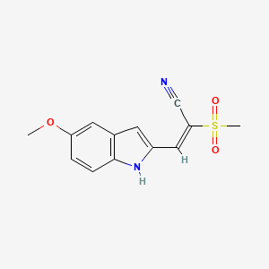 molecular formula C13H12N2O3S B1340956 3-(5-甲氧基-1H-吲哚-2-基)-2-(甲磺酰基)-丙烯腈 CAS No. 900014-99-5