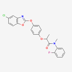 molecular formula C23H18ClFN2O4 B13409578 2-[4-[(5-chloro-1,3-benzoxazol-2-yl)oxy]phenoxy]-N-(2-fluorophenyl)-N-methylpropanamide 