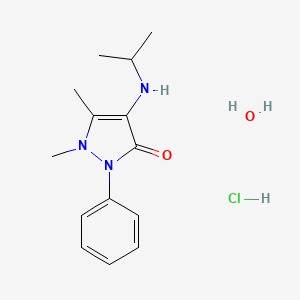 molecular formula C14H22ClN3O2 B13409579 1,5-Dimethyl-2-phenyl-4-(propan-2-ylamino)pyrazol-3-one;hydrate;hydrochloride 