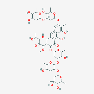 2-[4-[3-(4,5-dihydroxy-4,6-dimethyloxan-2-yl)oxy-5-hydroxy-6-methyloxan-2-yl]oxy-5-hydroxy-6-methyloxan-2-yl]oxy-3-(3,4-dihydroxy-1-methoxy-2-oxopentyl)-6-[4-(4,5-dihydroxy-6-methyloxan-2-yl)oxy-5-hydroxy-6-methyloxan-2-yl]oxy-8,9-dihydroxy-7-methyl-3,4-dihydro-2H-anthracen-1-one