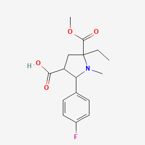 5-Ethyl-2-(4-fluorophenyl)-5-(methoxycarbonyl)-1-methyl-3-pyrrolidinecarboxylic acid