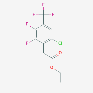 molecular formula C11H8ClF5O2 B13409631 Ethyl 6-chloro-2,3-difluoro-4-(trifluoromethyl)phenylacetate 