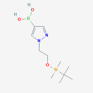 molecular formula C11H23BN2O3Si B13409632 (1-(2-((tert-butyldimethylsilyl)oxy)ethyl)-1H-pyrazol-4-yl)boronic acid 