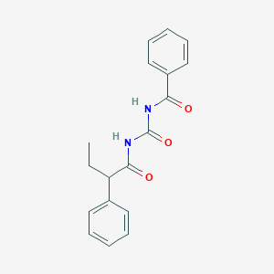 molecular formula C18H18N2O3 B13409648 N-Benzoyl-N'-(2-phenyl)butanoylurea CAS No. 93596-91-9