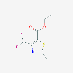 molecular formula C8H9F2NO2S B13409664 Ethyl 4-(difluoromethyl)-2-methyl-1,3-thiazole-5-carboxylate 