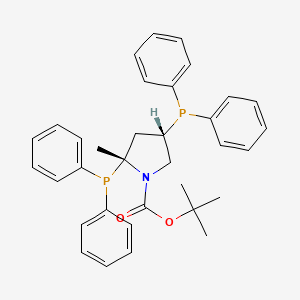 molecular formula C34H37NO2P2 B13409671 (2S,4S)-(-)-N-BOC-4-diphenylphosphino-2-diphenylphosphino methyl-pyrrolidine 