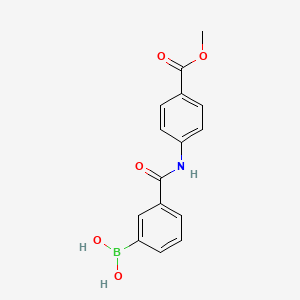 molecular formula C15H14BNO5 B13409705 3-(4-(Methoxycarbonyl)phenylcarbamoyl)phenylboronic acid 