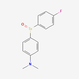 molecular formula C14H14FNOTe B13409726 Benzenamine, 4-((4-fluorophenyl)tellurinyl)-N,N-dimethyl- CAS No. 84438-44-8