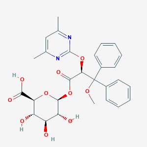 molecular formula C28H30N2O10 B134098 安必仙坦酰基β-D-葡萄糖醛酸苷 CAS No. 1106685-58-8