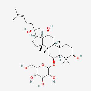 2-[[(3S,5R,6S,8R,9R,10R,12R,13R,14R,17S)-3,12-dihydroxy-17-[(2S)-2-hydroxy-6-methylhept-5-en-2-yl]-4,4,8,10,14-pentamethyl-2,3,5,6,7,9,11,12,13,15,16,17-dodecahydro-1H-cyclopenta[a]phenanthren-6-yl]oxy]-6-(hydroxymethyl)oxane-3,4,5-triol