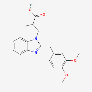 molecular formula C20H22N2O4 B13409881 3-[2-(3,4-Dimethoxy-benzyl)-benzoimidazol-1-yl]-2-methyl-propionic acid 