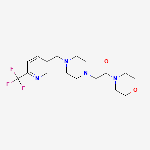 molecular formula C17H23F3N4O2 B13409946 1-(Morpholin-4-yl)-2-(4-{[6-(trifluoromethyl)pyridin-3-yl]methyl}piperazin-1-yl)ethan-1-one CAS No. 909666-66-6