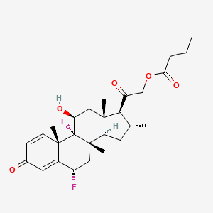 molecular formula C27H36F2O5 B13409950 [2-[(6S,8S,9R,10S,11S,13S,14R,16R,17S)-6,9-difluoro-11-hydroxy-8,10,13,16-tetramethyl-3-oxo-6,7,11,12,14,15,16,17-octahydrocyclopenta[a]phenanthren-17-yl]-2-oxoethyl] butanoate 