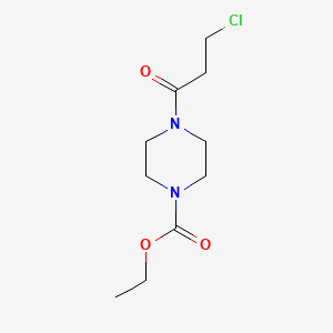 molecular formula C10H17ClN2O3 B13409985 Ethyl 4-(3-chloropropanoyl)piperazine-1-carboxylate CAS No. 90976-82-2