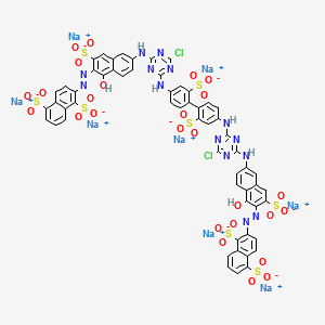 molecular formula C58H30Cl2N14Na8O26S8 B13410021 2,2'-(2,2'-Disulphonato1,1'-biphenyl-4,4'-diyl)bisimino(6-chloro-1,3,5-triazine-4,2-diyl)imino(1-hydroxy-3-sulphonato naphthalene-6,2-diyl)azobisnaphthalene-1,5-disulphonate (sodium salt) CAS No. 68110-30-5