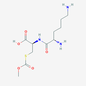 molecular formula C11H21N3O5S B13410025 (2R)-2-[[(2S)-2,6-diaminohexanoyl]amino]-3-methoxycarbonylsulfanylpropanoic acid 