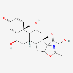 molecular formula C23H29NO6 B13410028 (1S,9S,11S,13R,19S)-11,19-dihydroxy-8-(2-hydroxyacetyl)-6,9,13-trimethyl-5-oxa-7-azapentacyclo[10.8.0.02,9.04,8.013,18]icosa-6,14,17-trien-16-one 