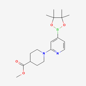 molecular formula C18H27BN2O4 B13410128 Methyl 1-(4-(4,4,5,5-tetramethyl-1,3,2-dioxaborolan-2-yl)pyridin-2-yl)piperidine-4-carboxylate 