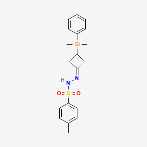 molecular formula C19H24N2O2SSi B13410197 N-[[3-[dimethyl(phenyl)silyl]cyclobutylidene]amino]-4-methylbenzenesulfonamide 