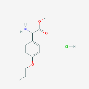 Ethyl amino(4-propoxyphenyl)acetate hydrochloride