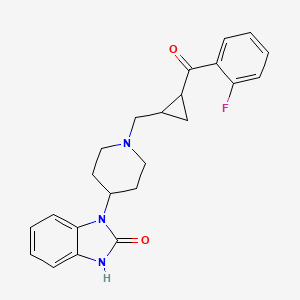 molecular formula C23H24FN3O2 B13410218 1-(1-((2-(2-Fluorobenzoyl)cyclopropyl)methyl)-4-piperidino)-2-benzimidazolinone CAS No. 69353-34-0