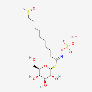 molecular formula C17H32KNO10S3 B13410286 potassium;[(E)-[10-methylsulfinyl-1-[(2S,3R,4S,5S,6R)-3,4,5-trihydroxy-6-(hydroxymethyl)oxan-2-yl]sulfanyldecylidene]amino] sulfate 