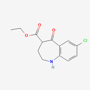 molecular formula C13H14ClNO3 B13410375 Ethyl 7-Chloro-2,3,4,5-tetrahydro-5-oxo-1H-1-benzazepine-4-carboxylate 