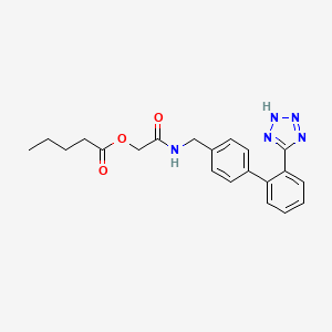 molecular formula C21H23N5O3 B13410407 2-Oxo-2-[[[2'-(2H-tetrazol-5-yl)[1,1'-biphenyl]-4-yl]methyl]amino]ethyl Pentanoate 