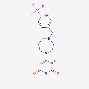 molecular formula C17H20F3N5O2 B13410434 3-methyl-6-[4-[[6-(trifluoromethyl)pyridin-3-yl]methyl]-1,4-diazepan-1-yl]-1H-pyrimidine-2,4-dione 