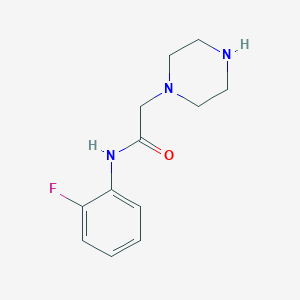 molecular formula C12H16FN3O B1341045 N-(2-fluorophenyl)-2-piperazin-1-ylacetamide 