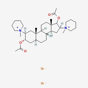 [(2S,3S,5S,8R,9S,10S,13S,14S,16S)-17-acetyloxy-10,13-dimethyl-2,16-bis(1-methylpiperidin-1-ium-1-yl)-2,3,4,5,6,7,8,9,11,12,14,15,16,17-tetradecahydro-1H-cyclopenta[a]phenanthren-3-yl] acetate;dibromide